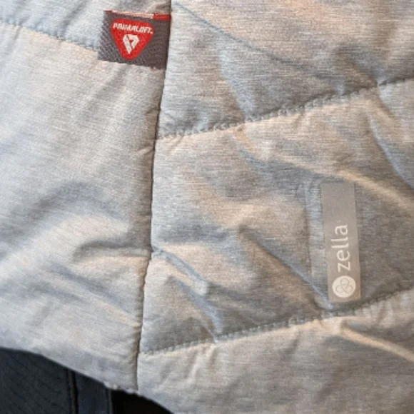 Zella Gray Asymmetrical Zip Funnel Neck PrimaLoft Puffer Vest Women's Medium - Picture 14 of 17